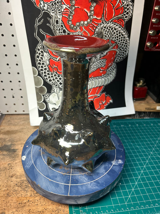 Spiky Chrome Vase