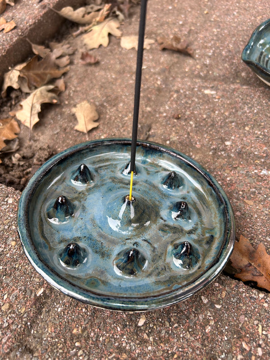 Spiky Blue Incense Holder