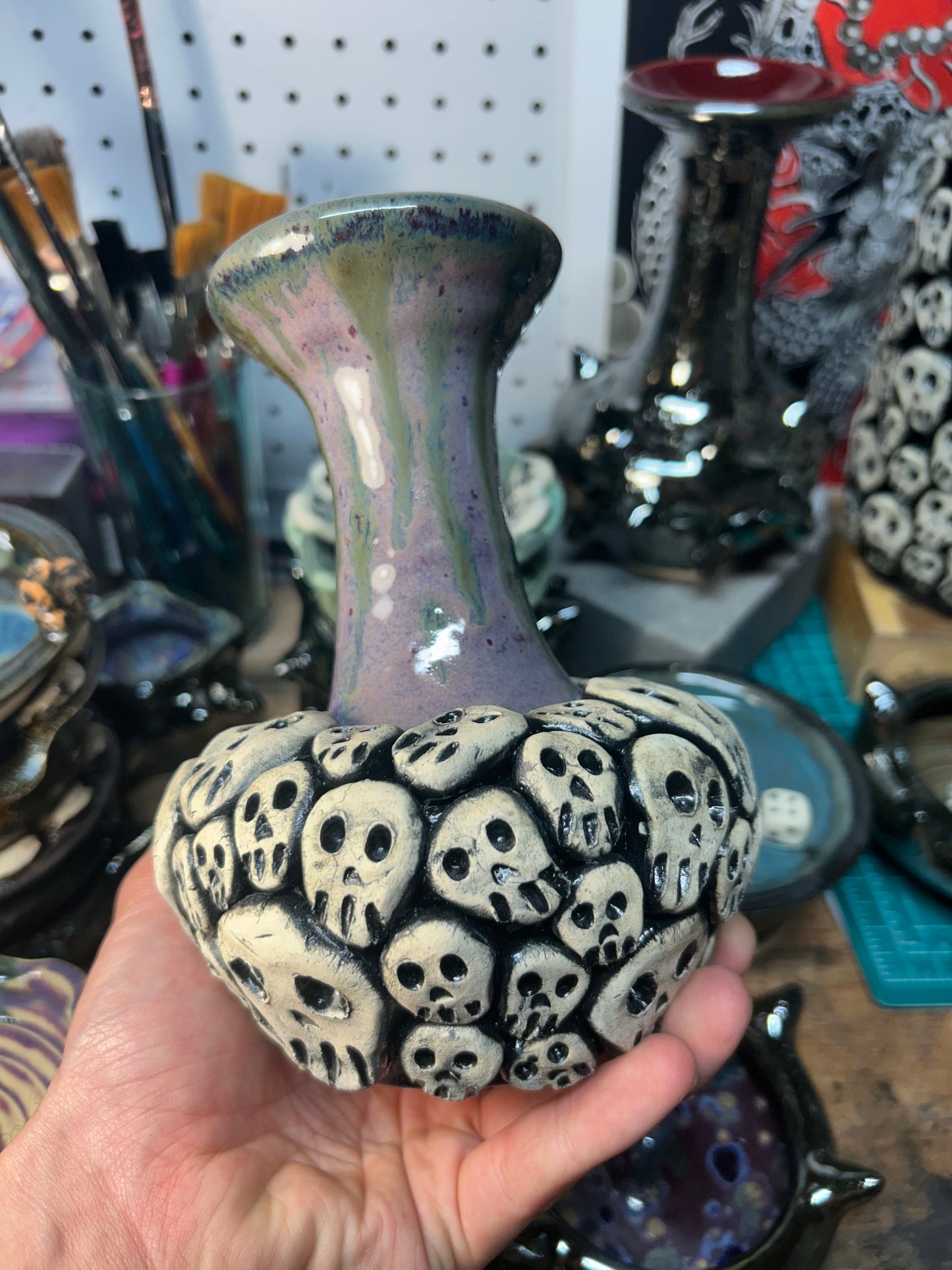 Purple Skull Vase