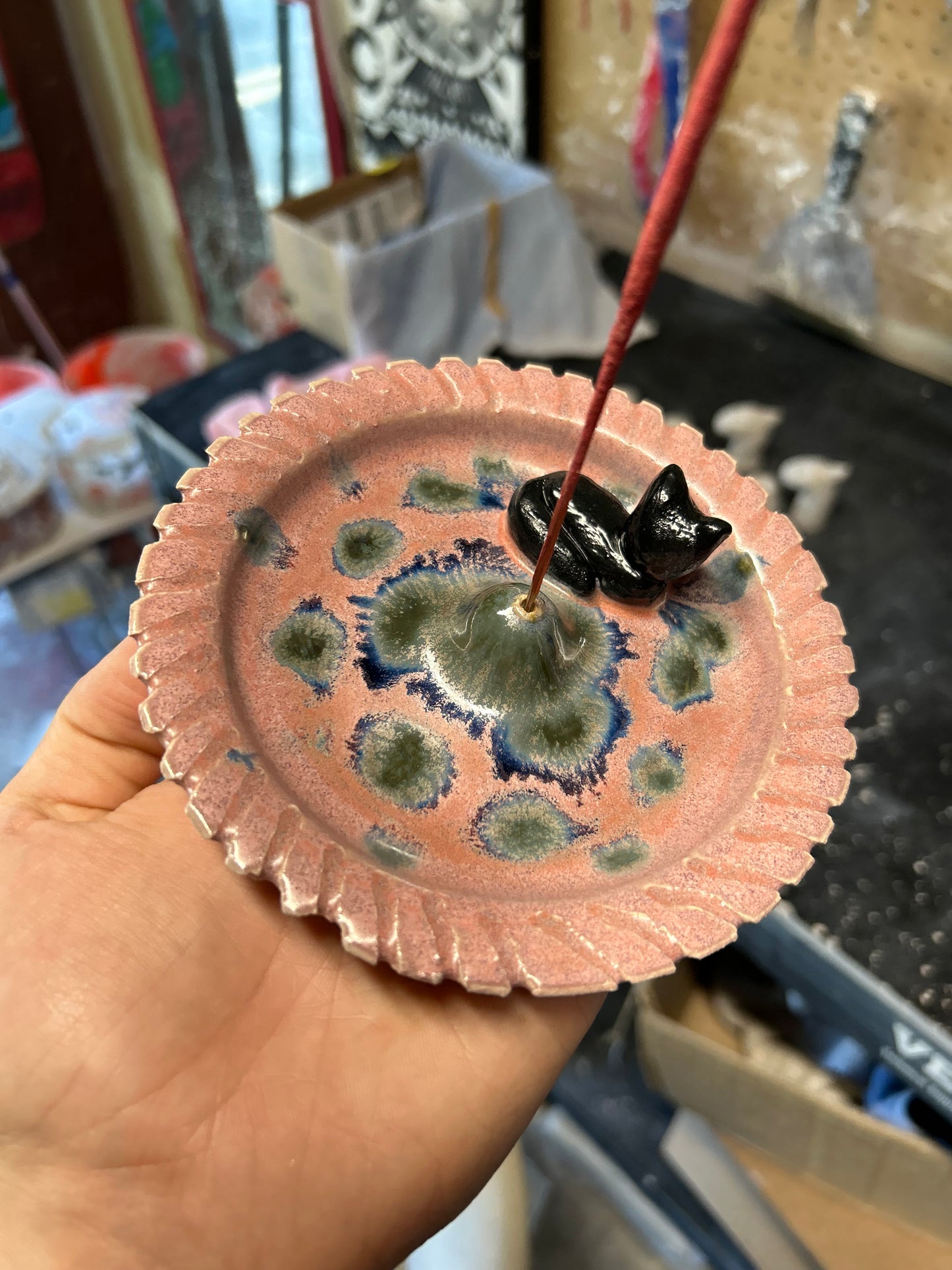 Pink Cat Incense Holder