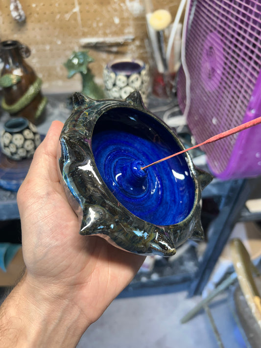 Spiky Sapphire Incense Holder