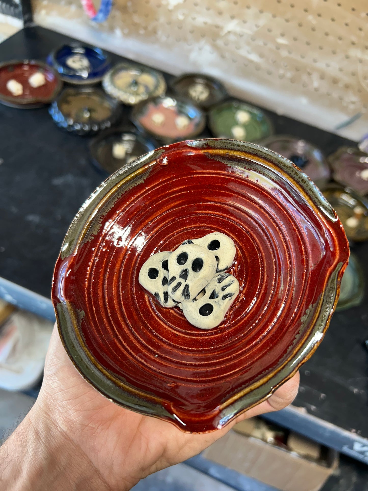 Crimson Skullstack Ashtray