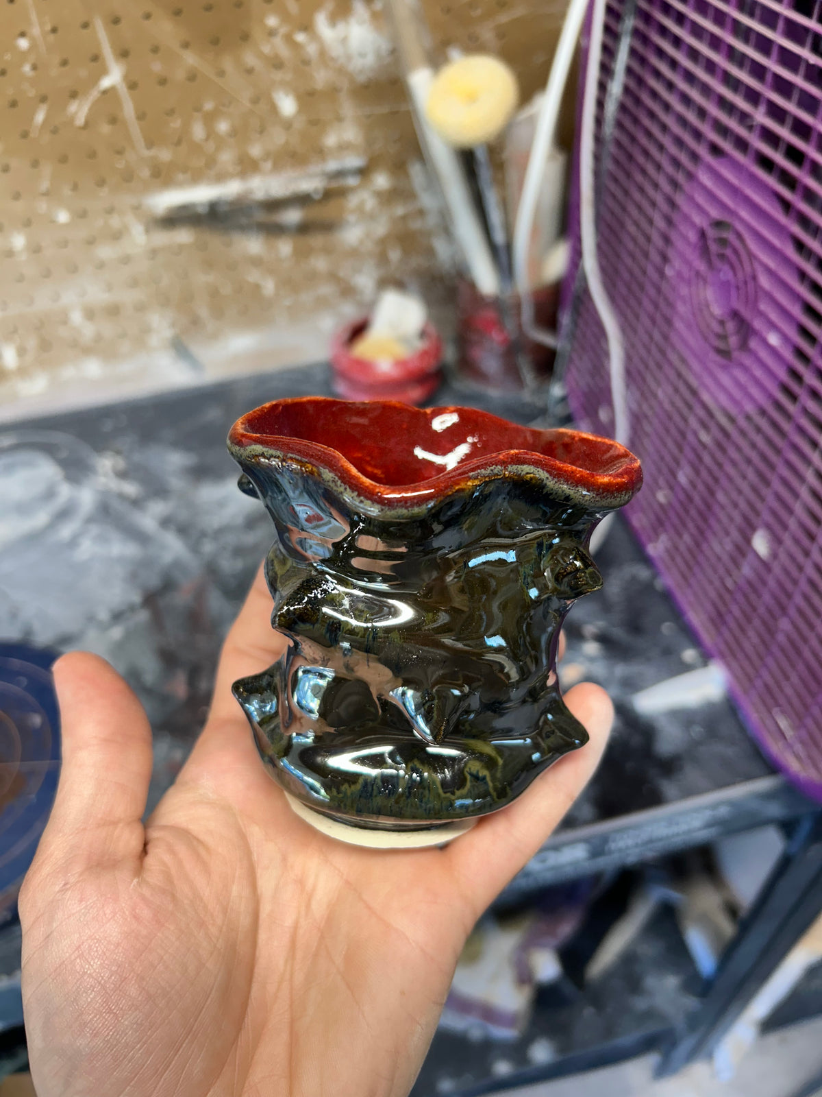 Warped Chrome Vase