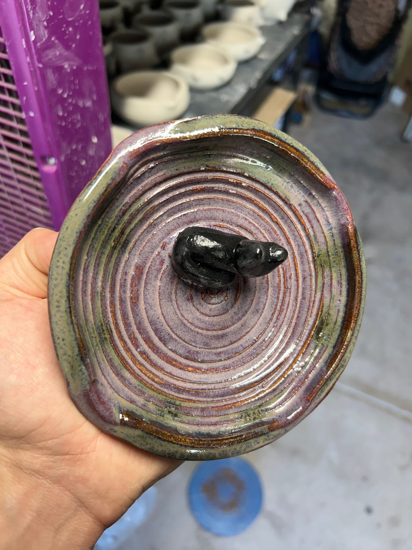 Purple Cat Ashtray
