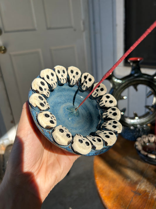 Blue Skull Gala Incense Holder