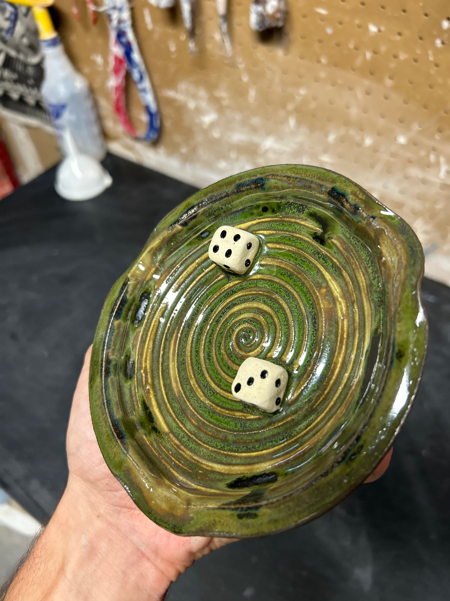 Green Dice Ashtray