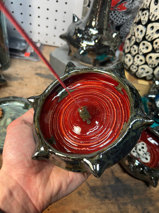 Spiky Red Incense Holder