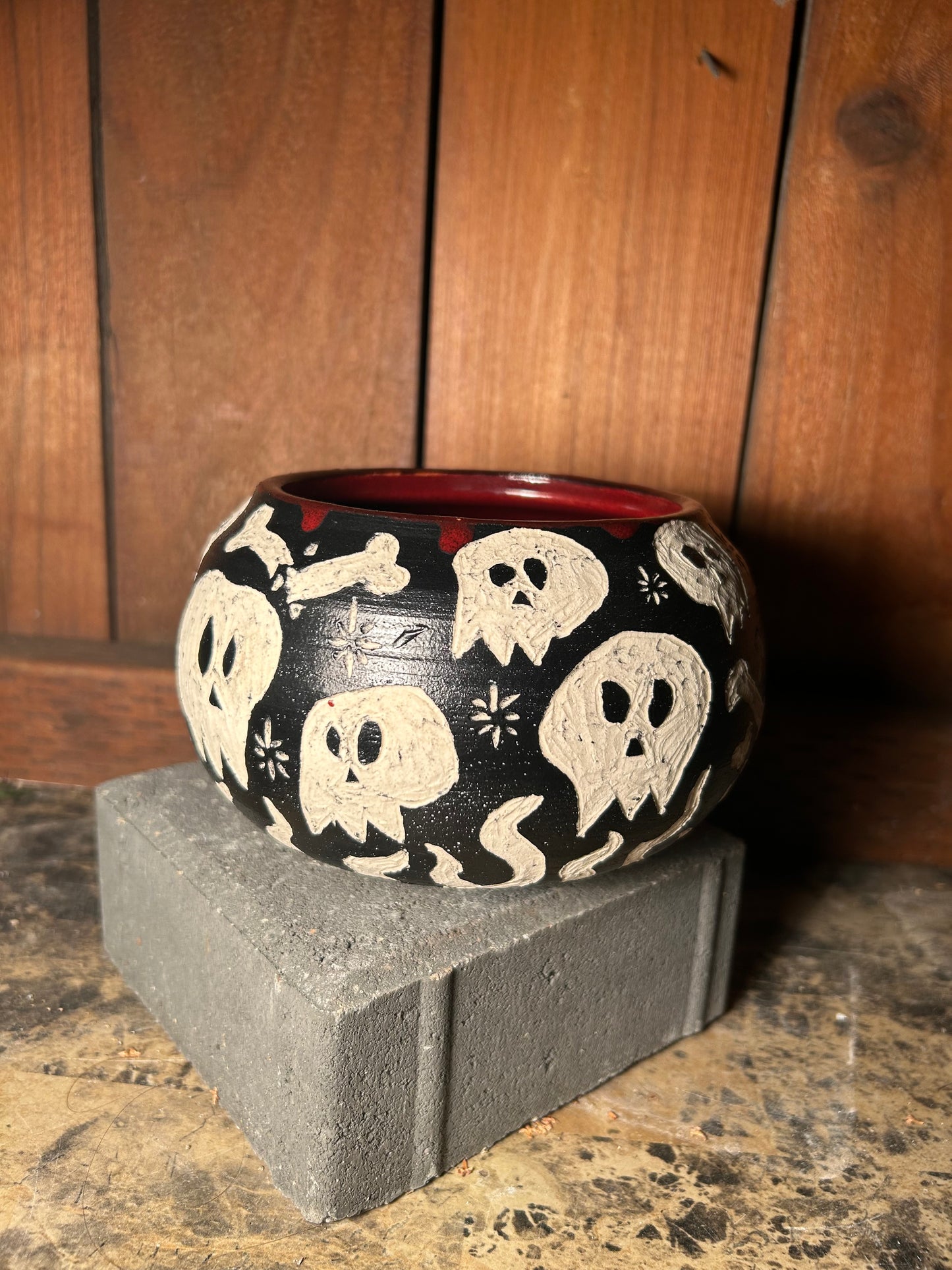 Bones n Flames Planter