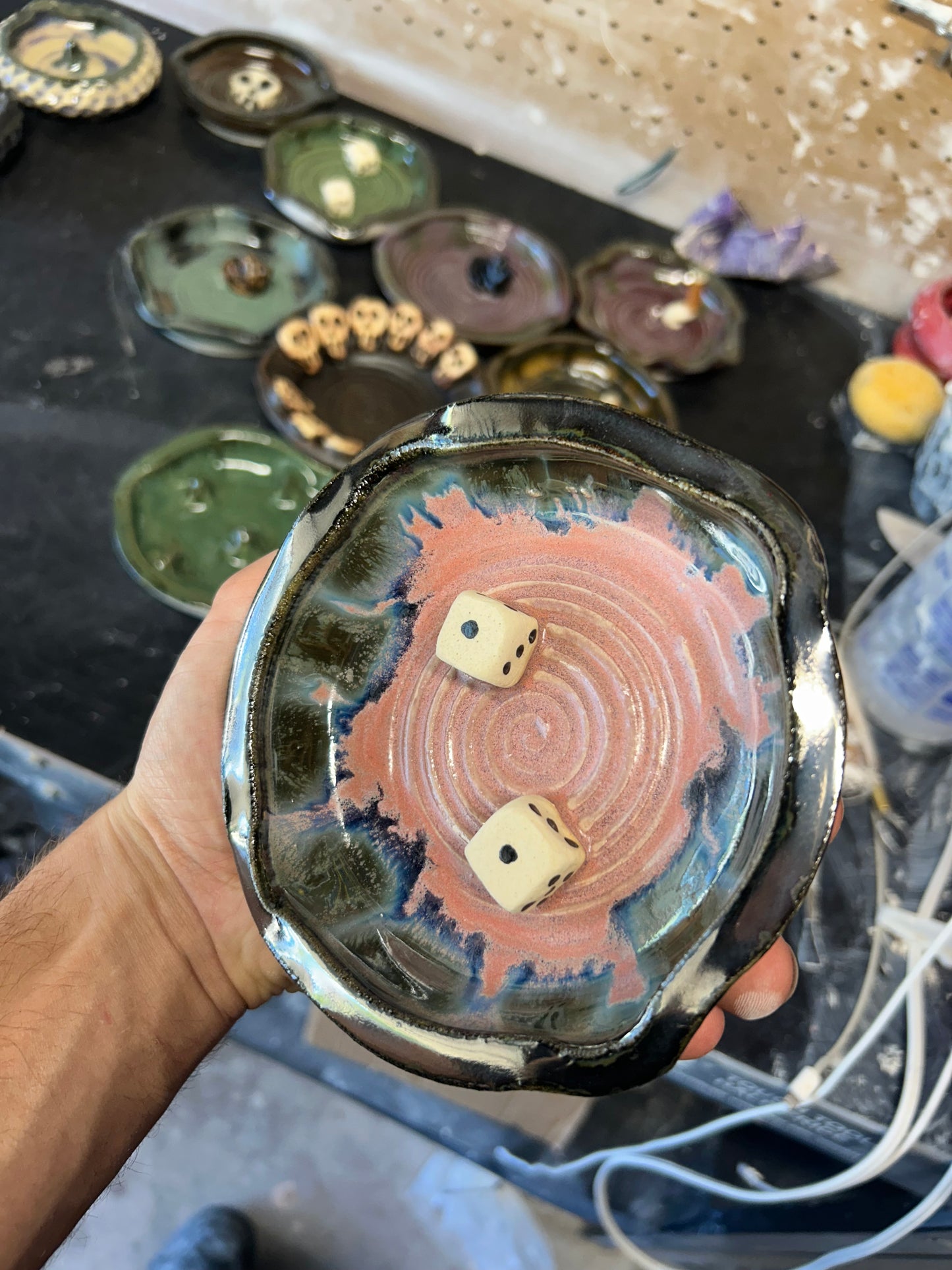 Pink Dice Ashtray