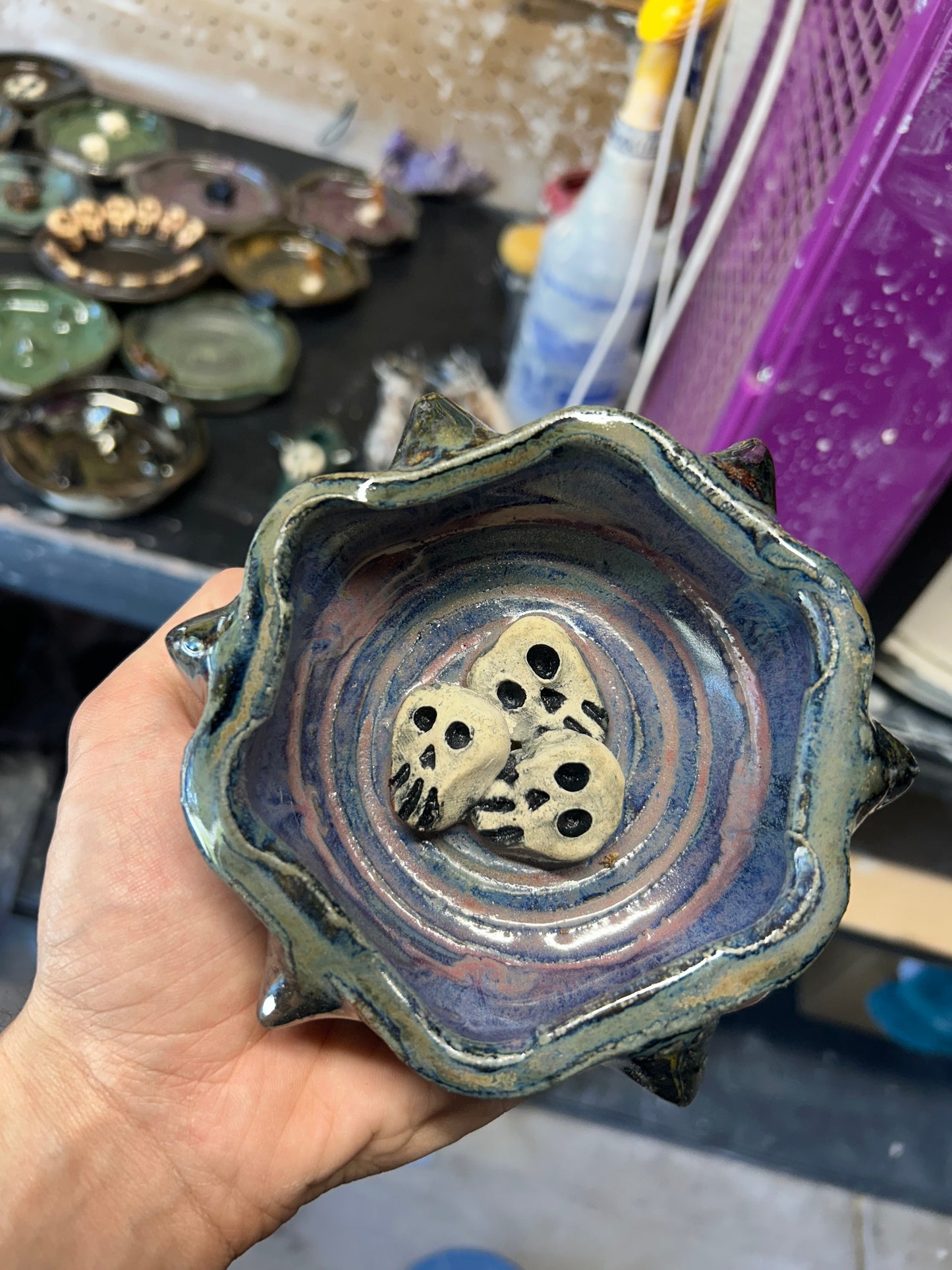 Spiky Skullstack Ashtray 2