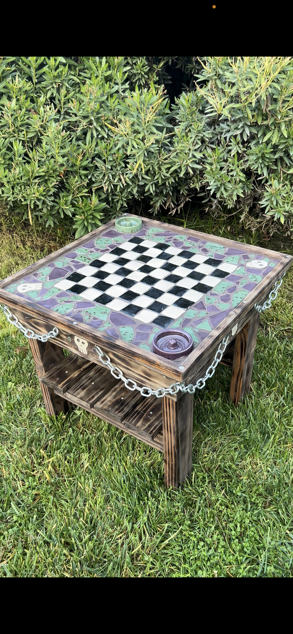 Chess Table with Pieces and Box