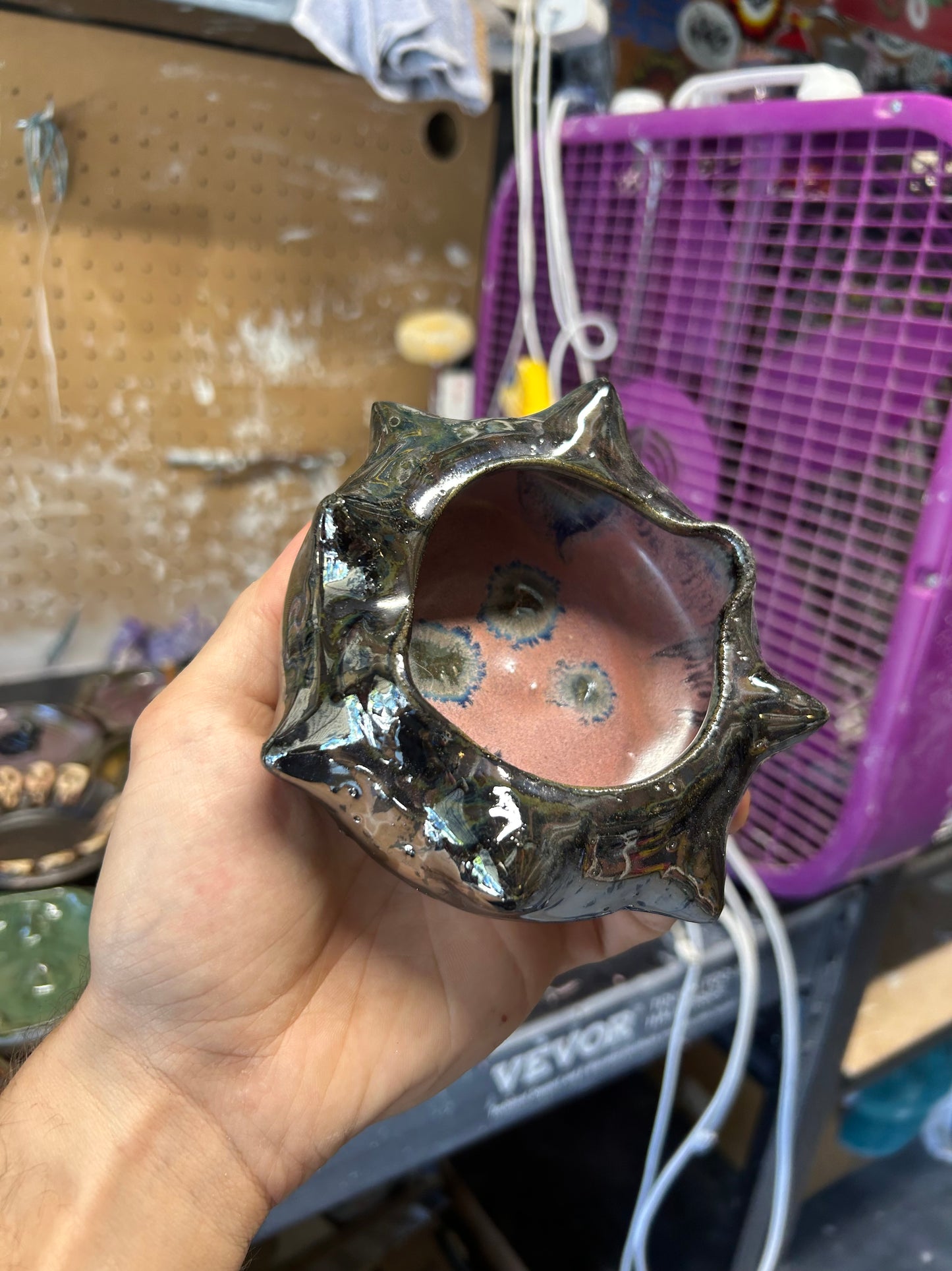 Spiky Pink/Chrome Ashtray