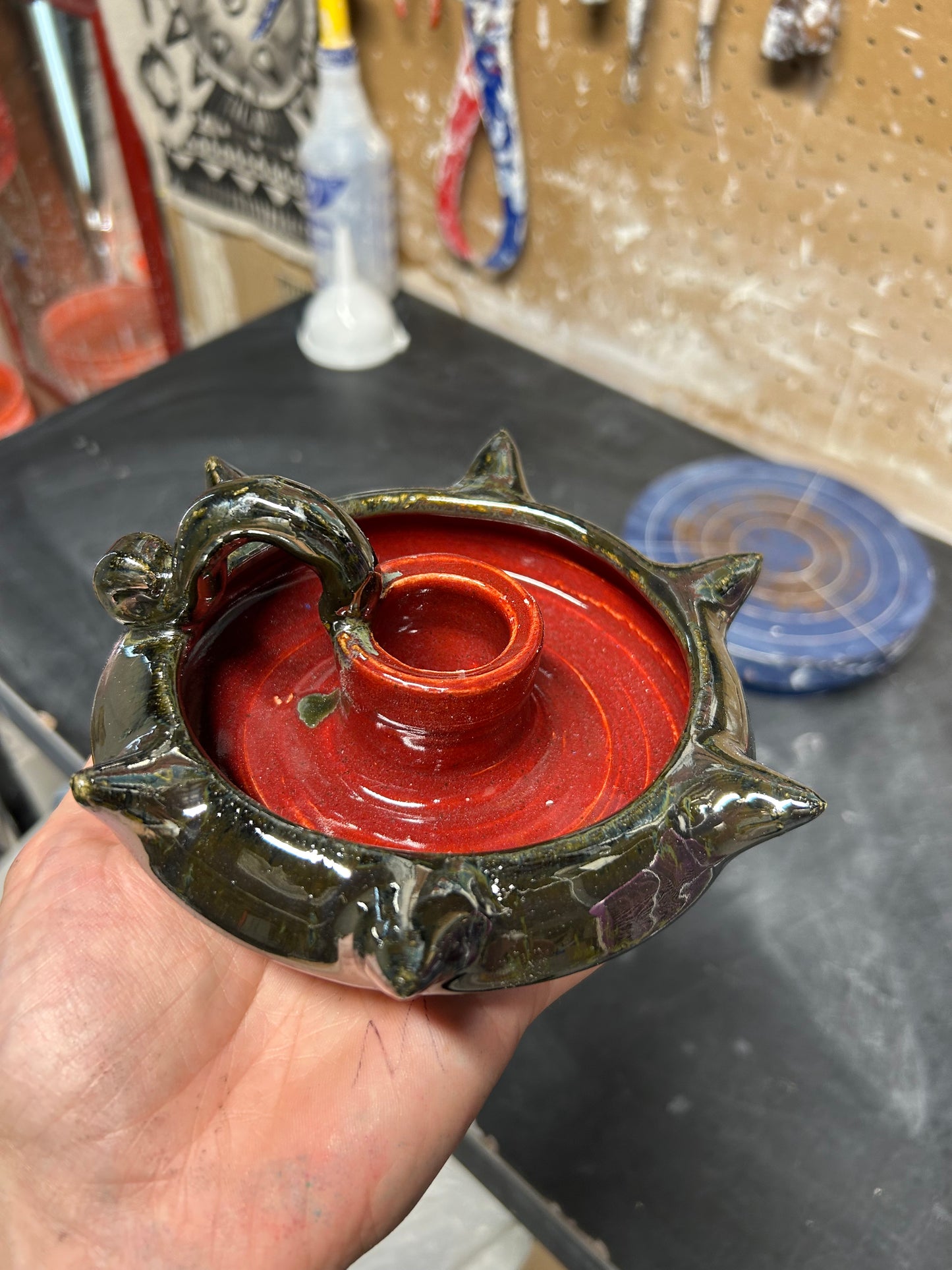 Spiky Red Candleholder