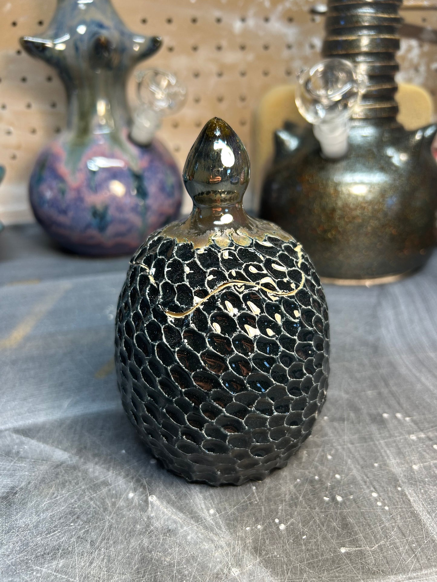 Black & Red Dragon Egg Jar