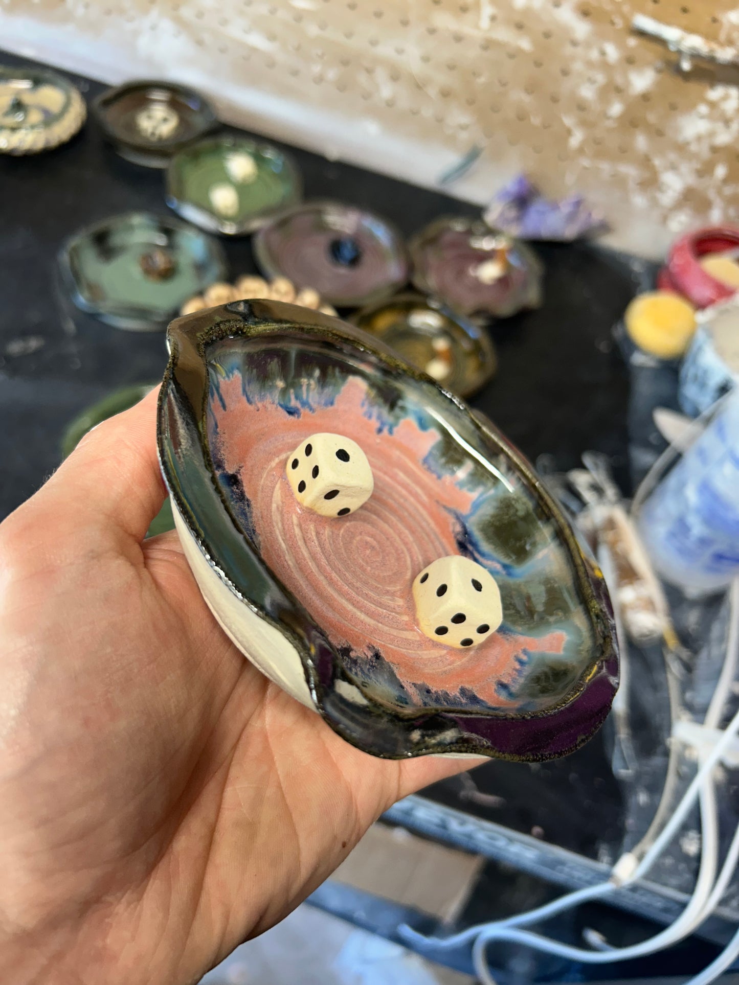 Pink Dice Ashtray