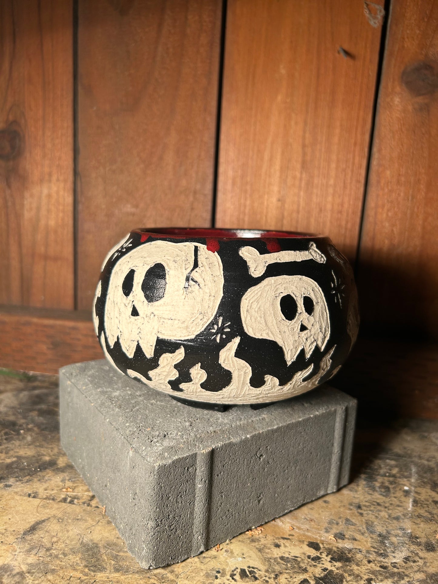 Bones n Flames Planter