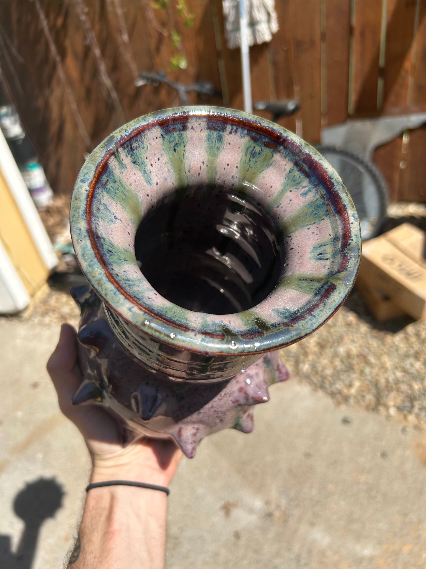Spiky Merlot Vase