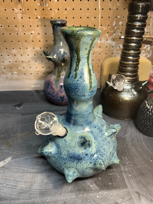Spiky Blue & Green Bong