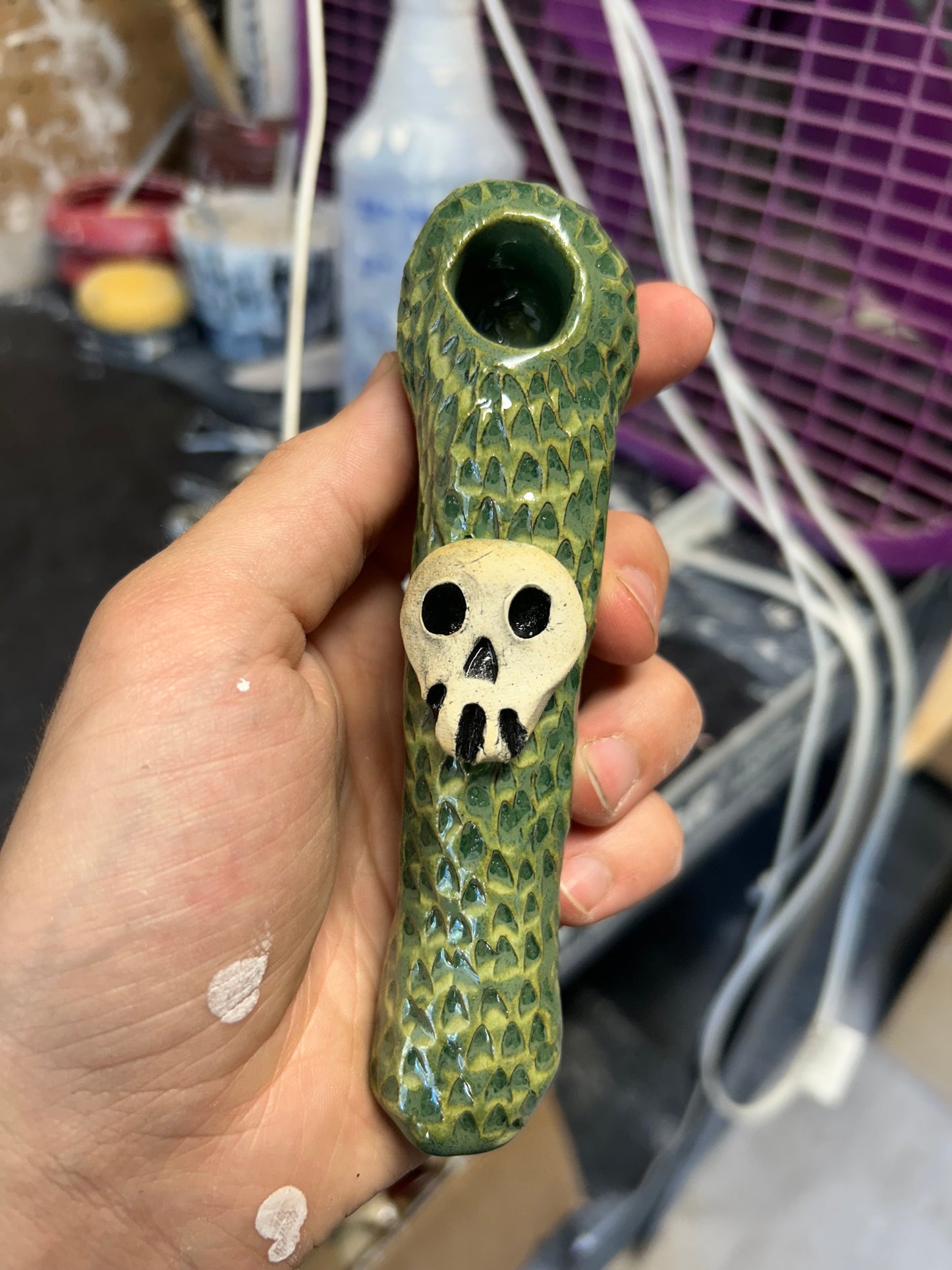 Grassy Skull Pipe