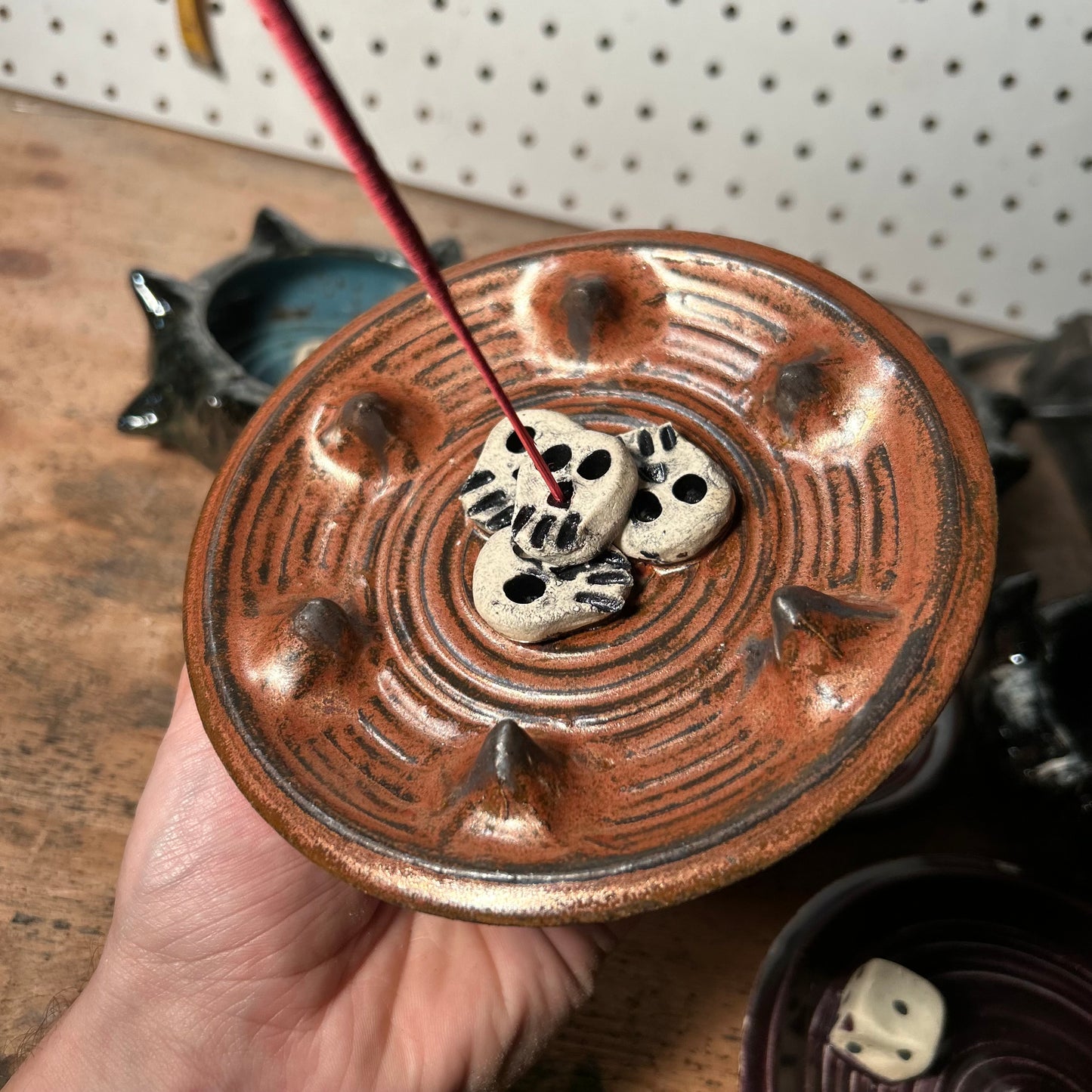 Spiky Skullstack Incense Holder 2