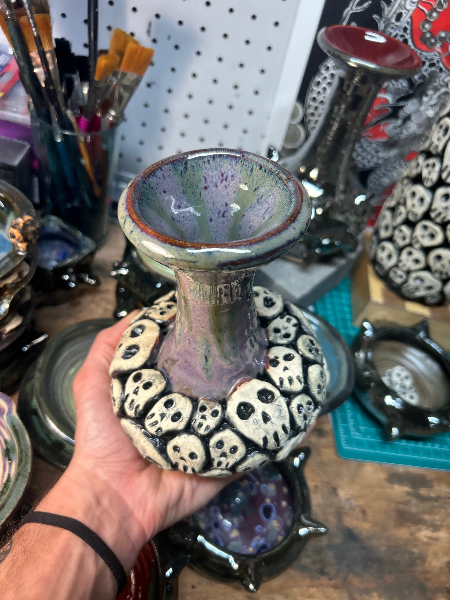 Purple Skull Vase