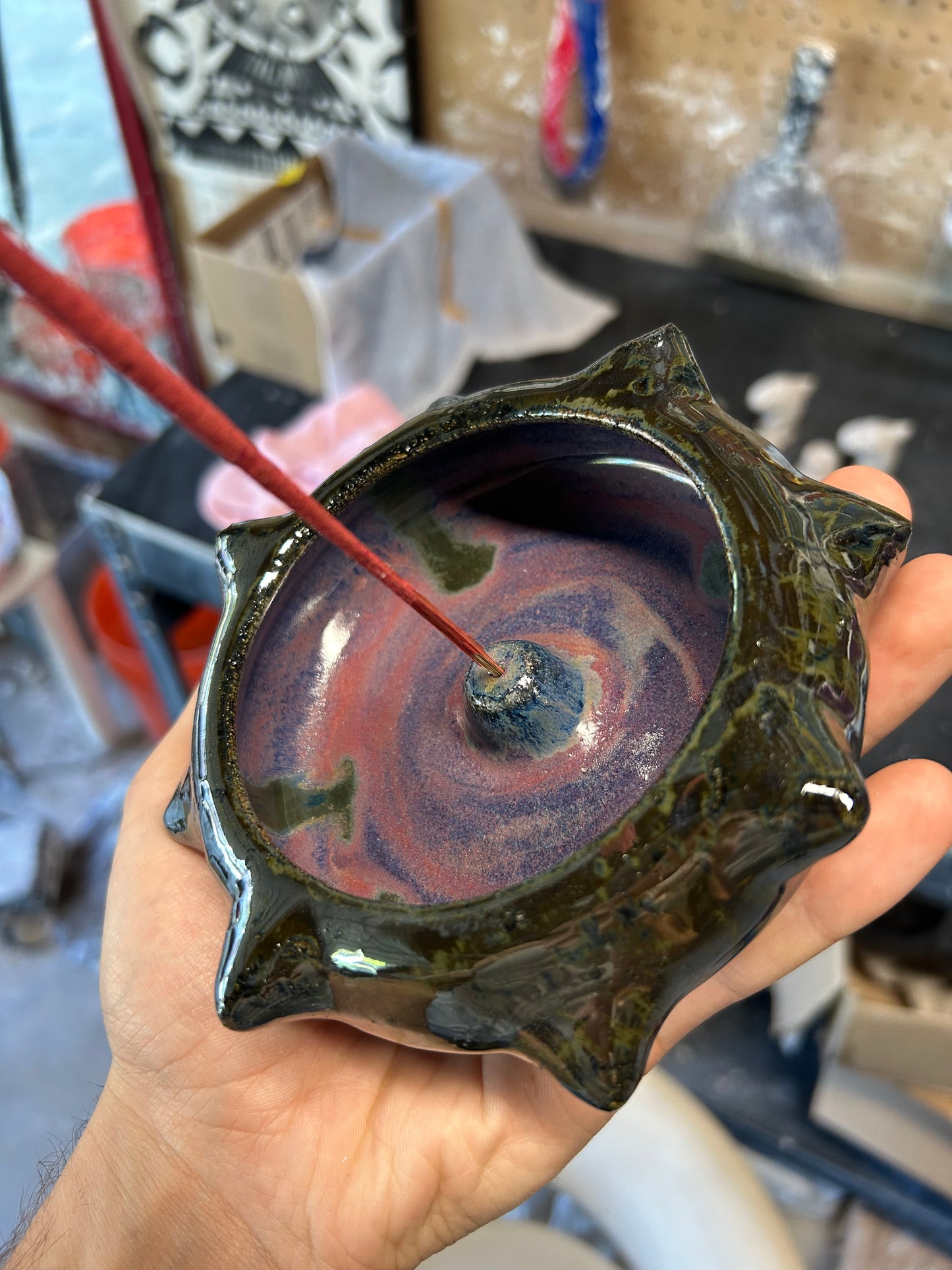 Purple Spiky Incense Holder