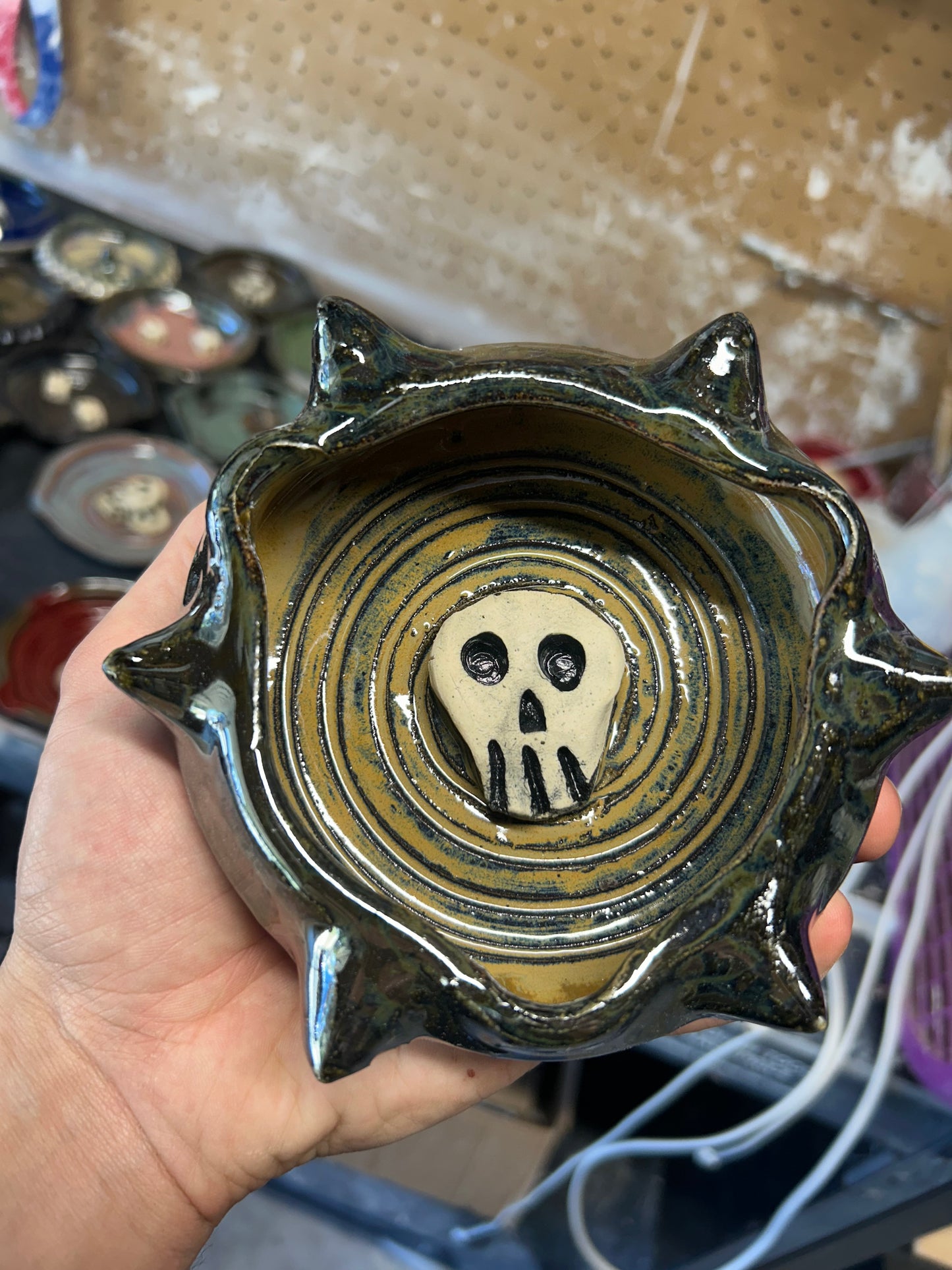 Spiky Skull Ashtray