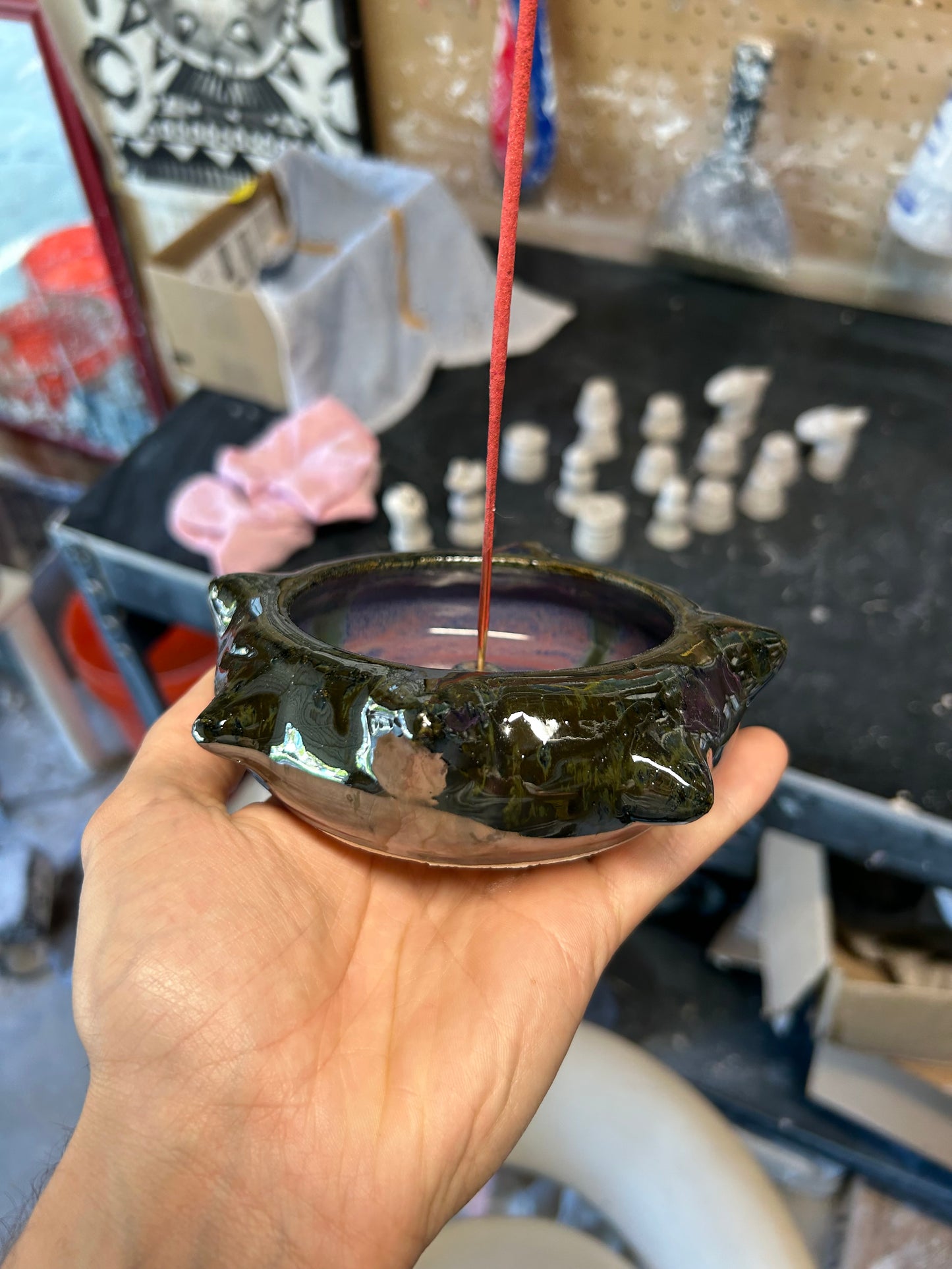 Purple Spiky Incense Holder