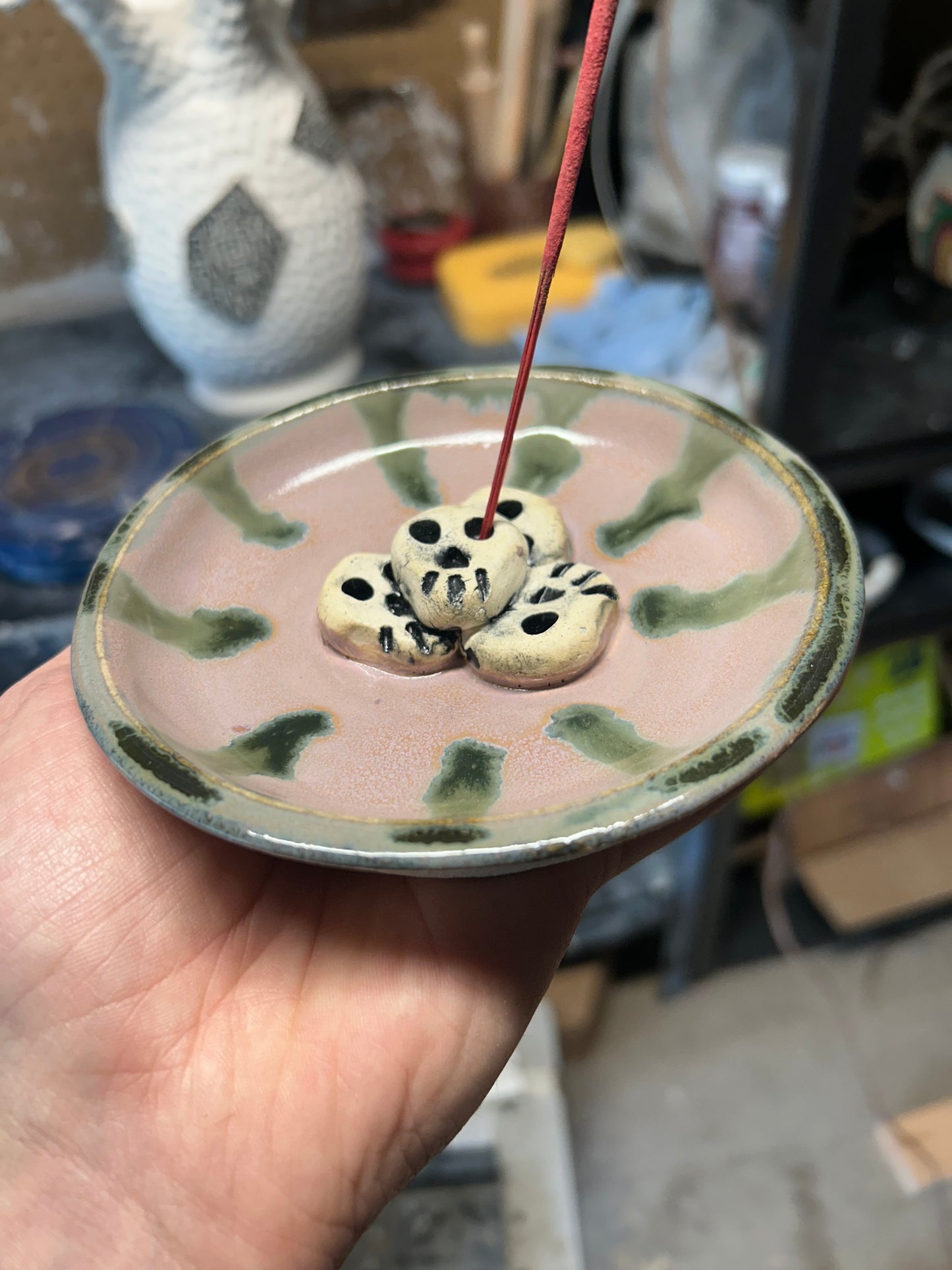 Lavender Skullstack Incense Holder
