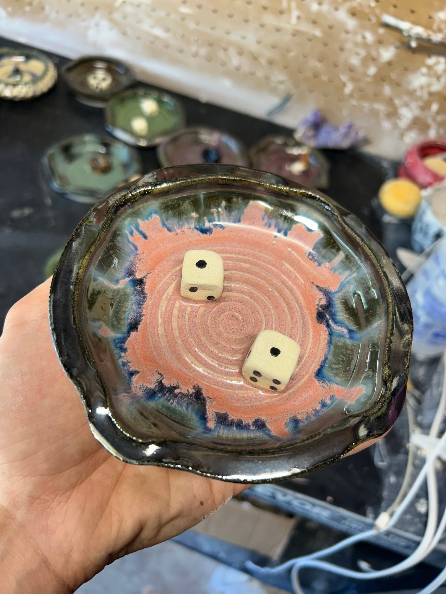 Pink Dice Ashtray