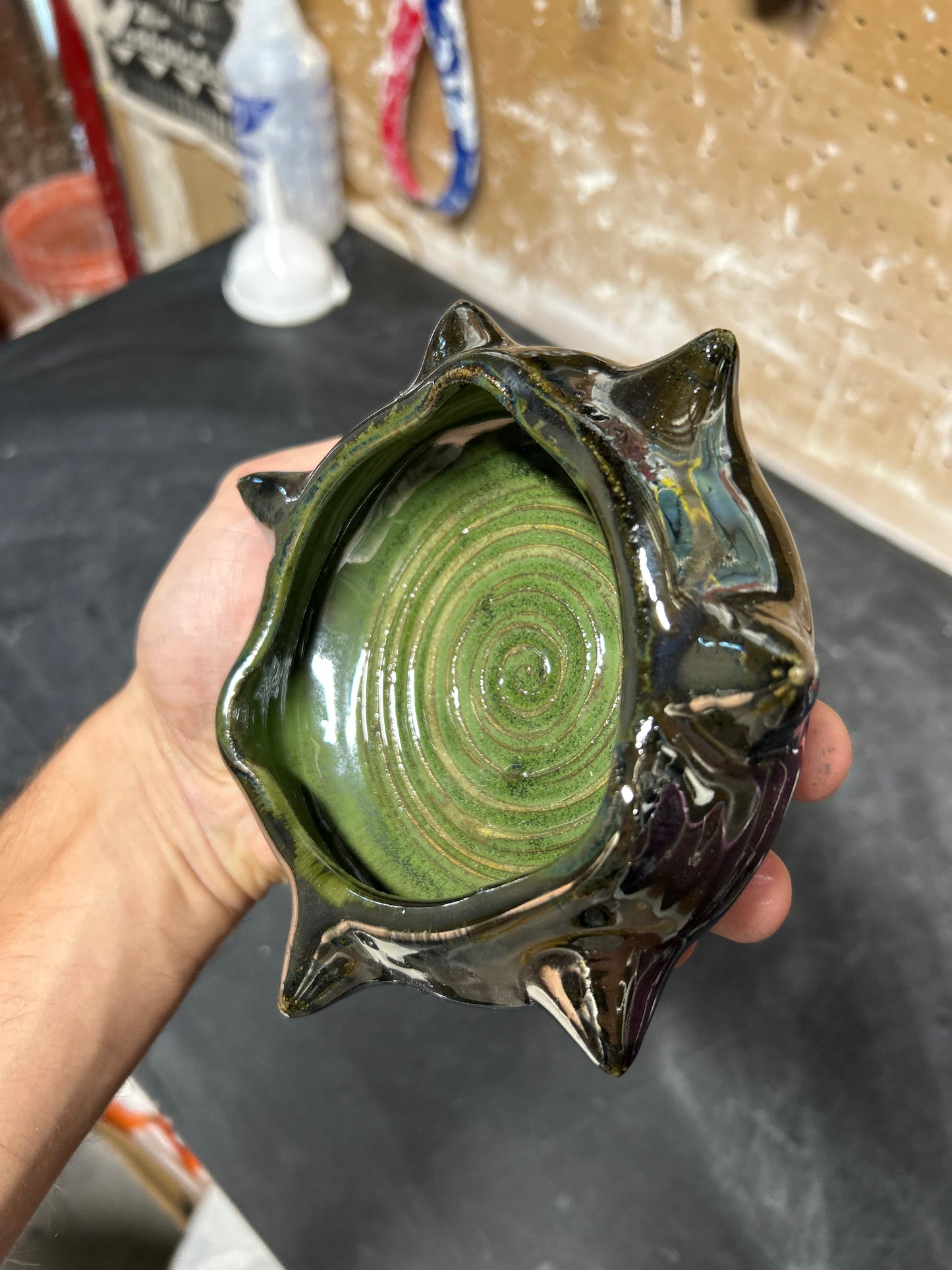 Spiky Green Ashtray