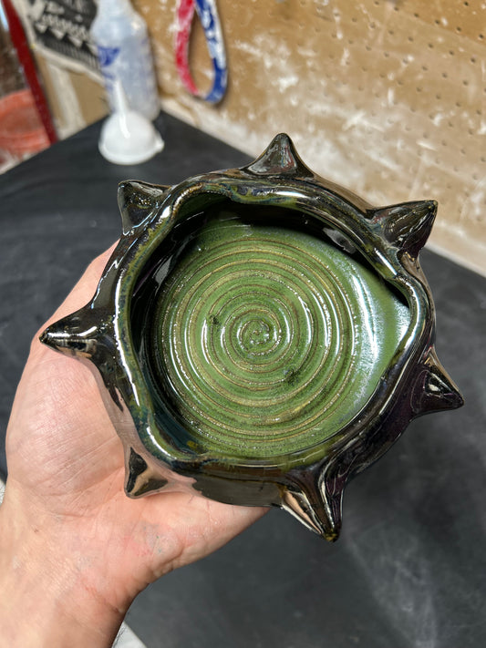 Spiky Green Ashtray
