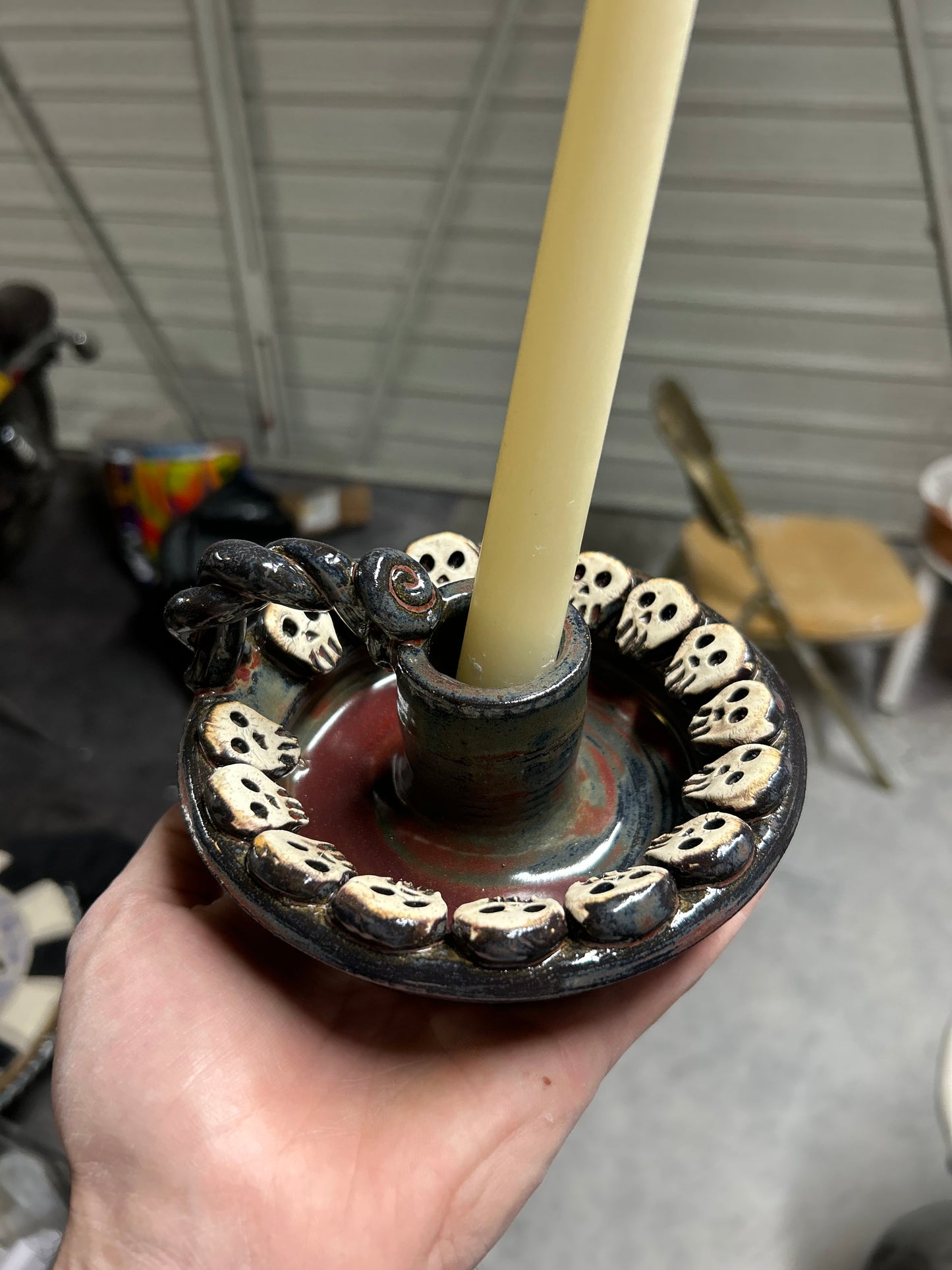Skull Gala Candleholder