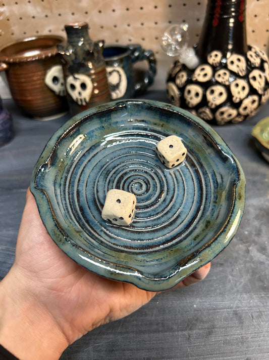 Blue Dice Ashtray