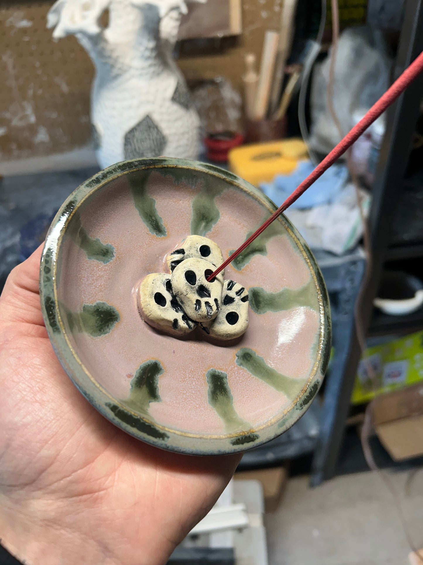 Lavender Skullstack Incense Holder