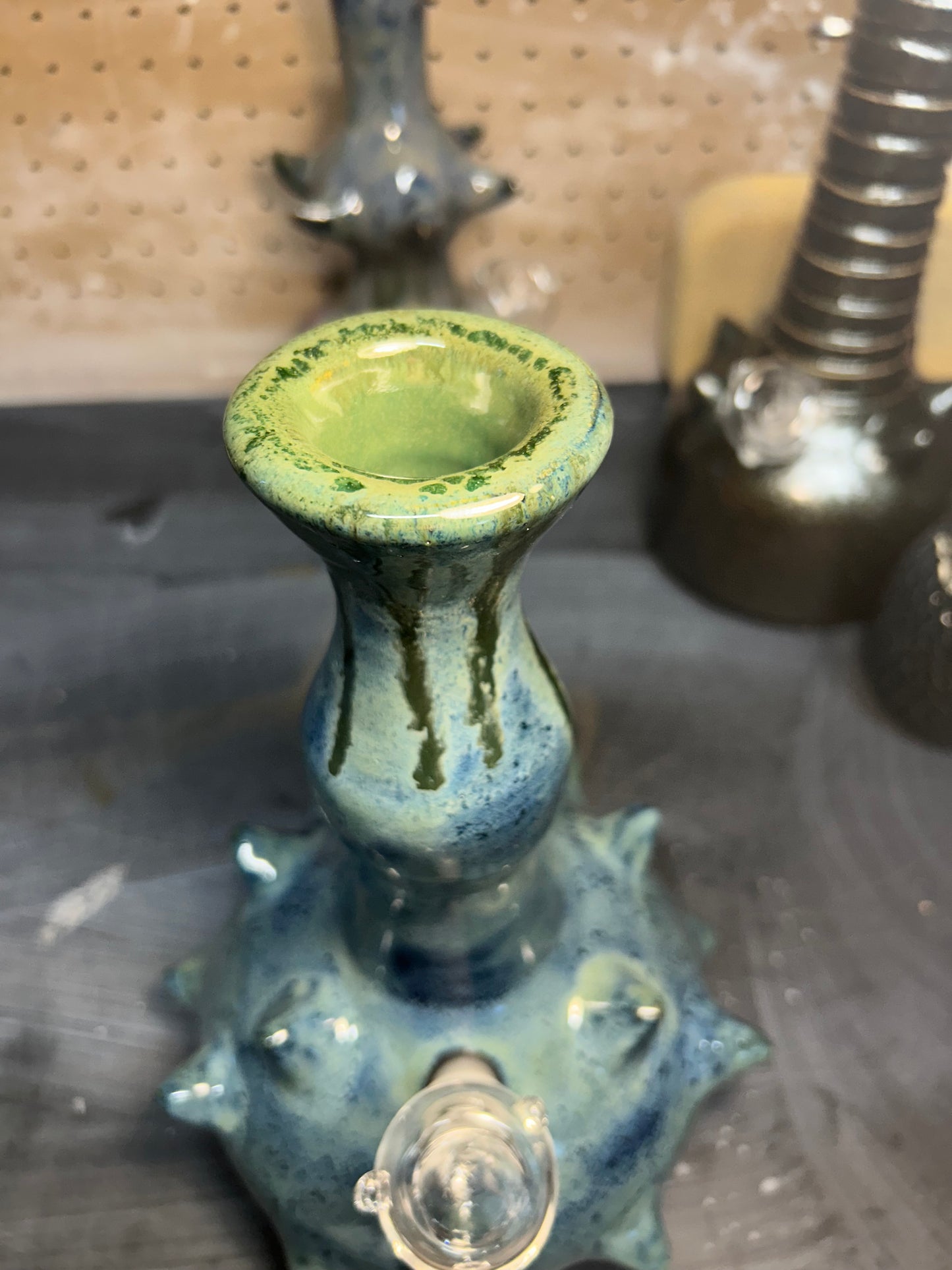 Spiky Blue & Green Bong