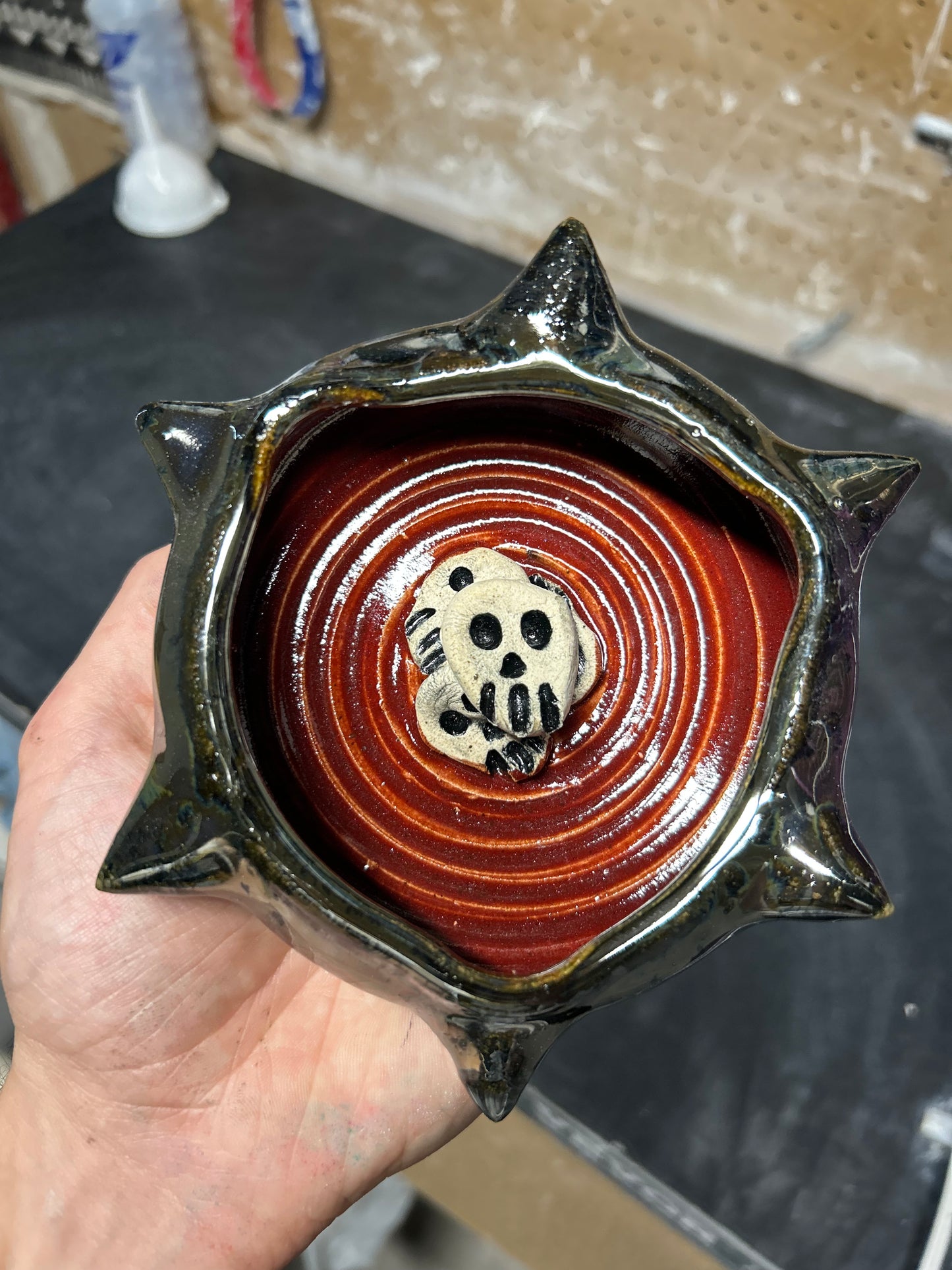 Spiky Red Skullstack Ashtray