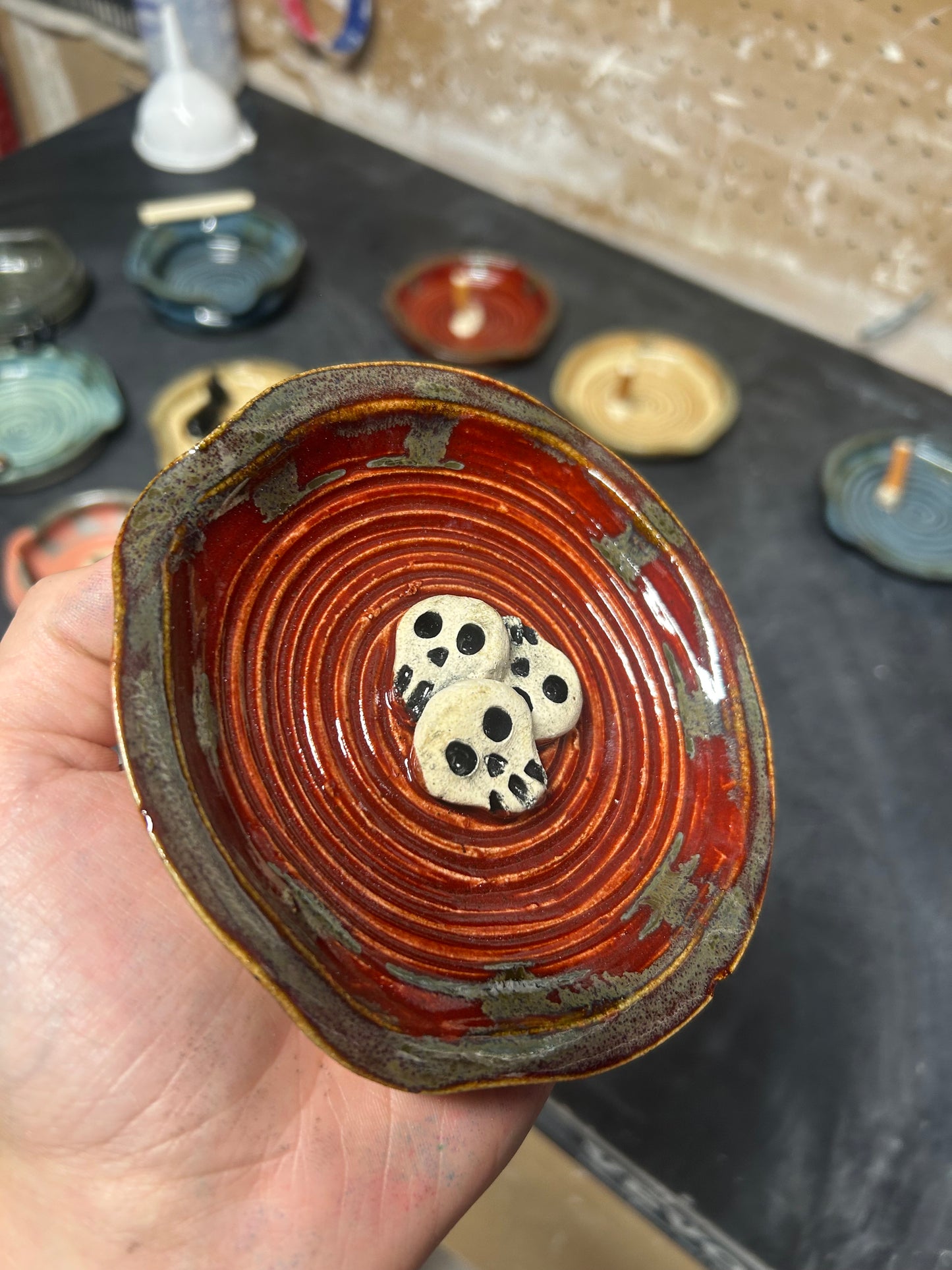 Red Skullstack Ashtray