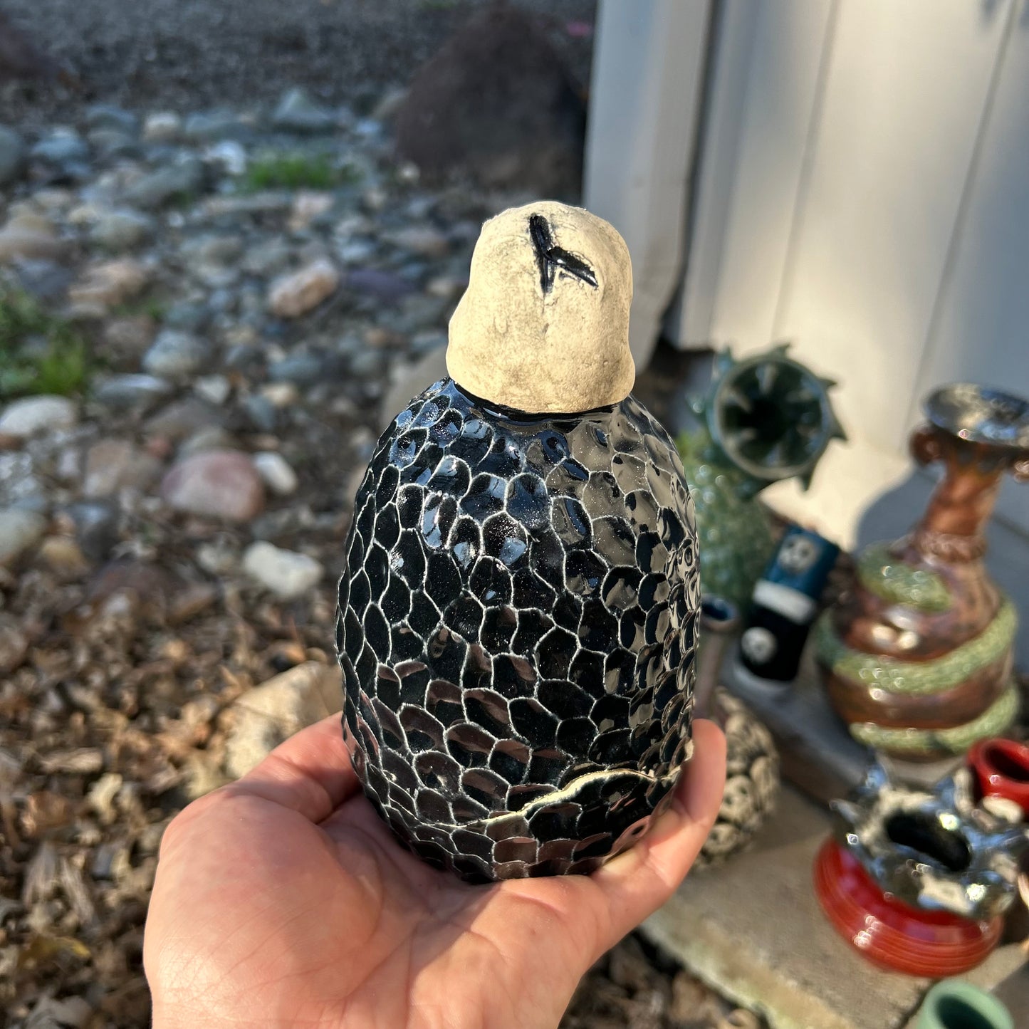 Obsidian Skull Incense Burner