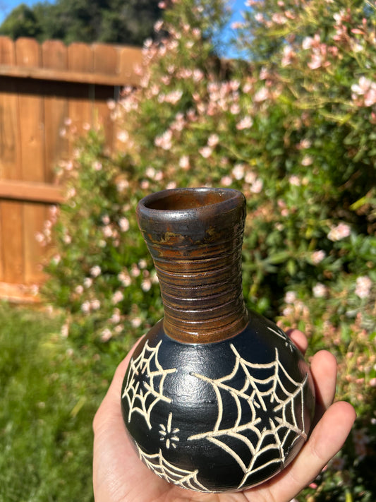 Copper Spiderweb Vase