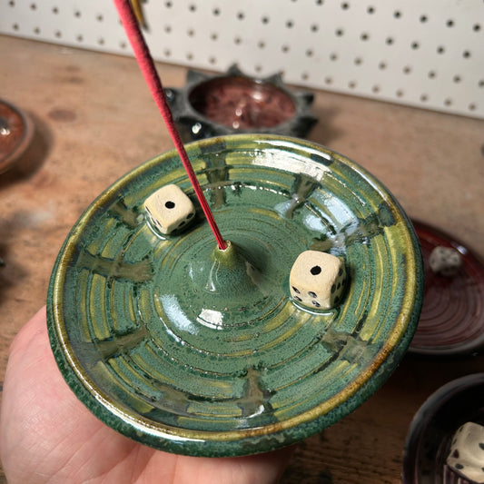 Green Dice Incense Holder