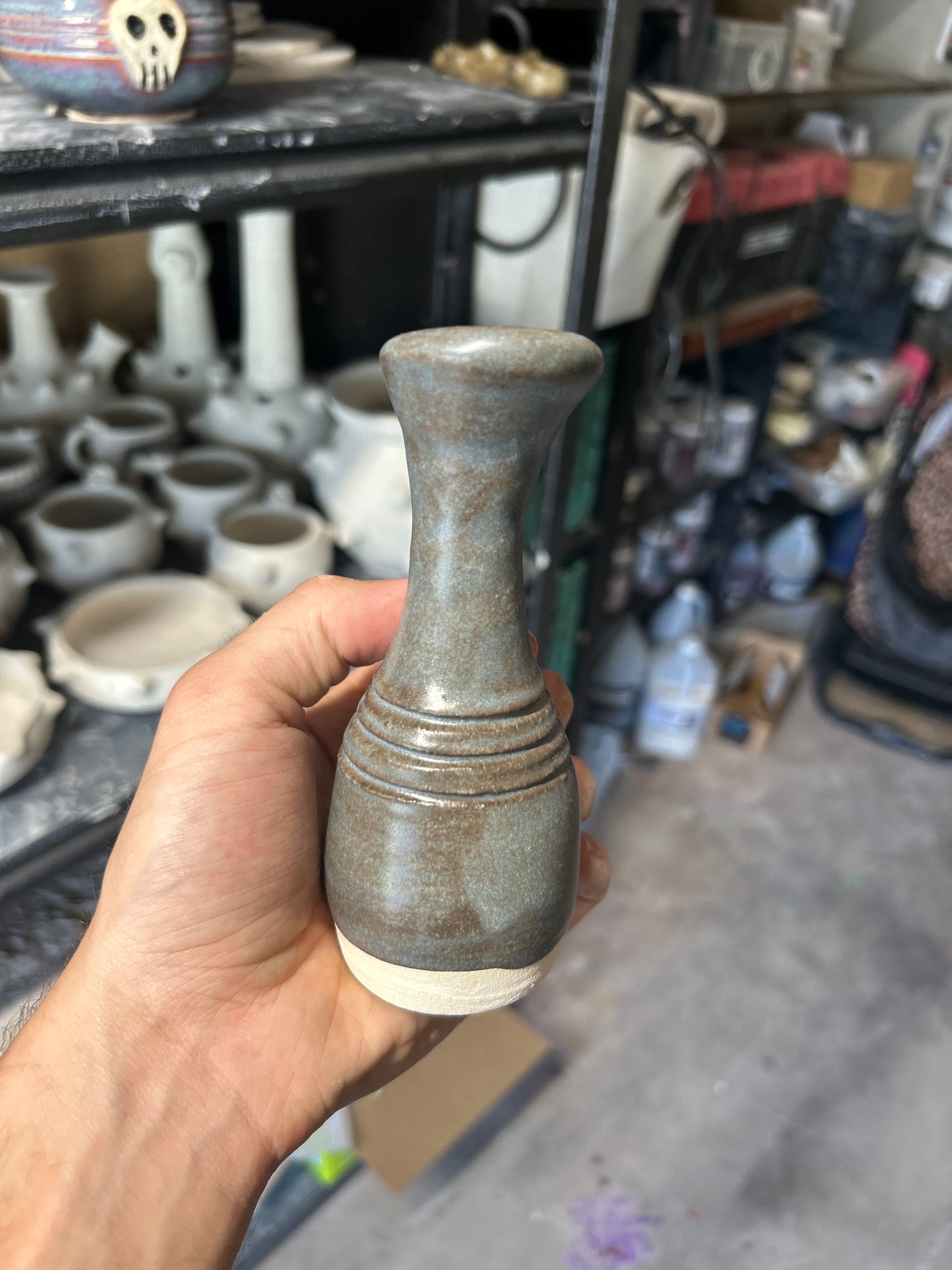 Cloudy Skull Vase