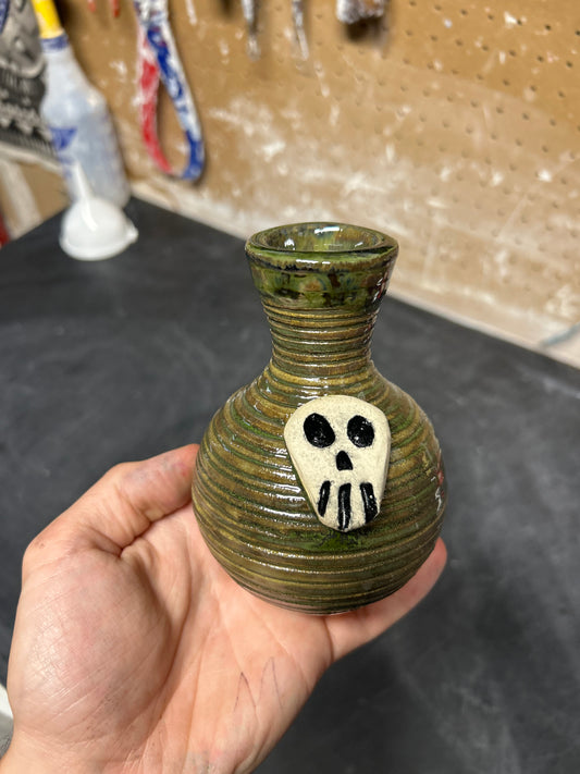 Green Skull Vase