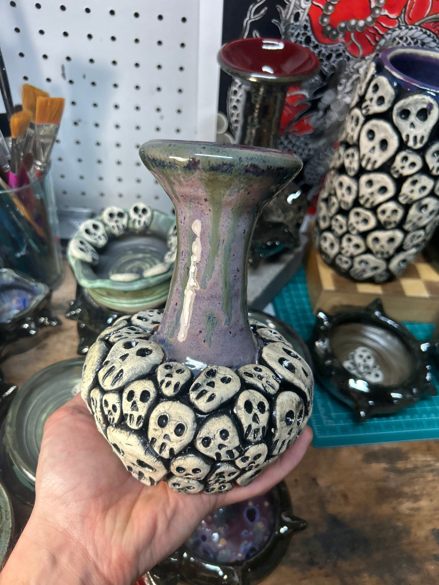 Purple Skull Vase