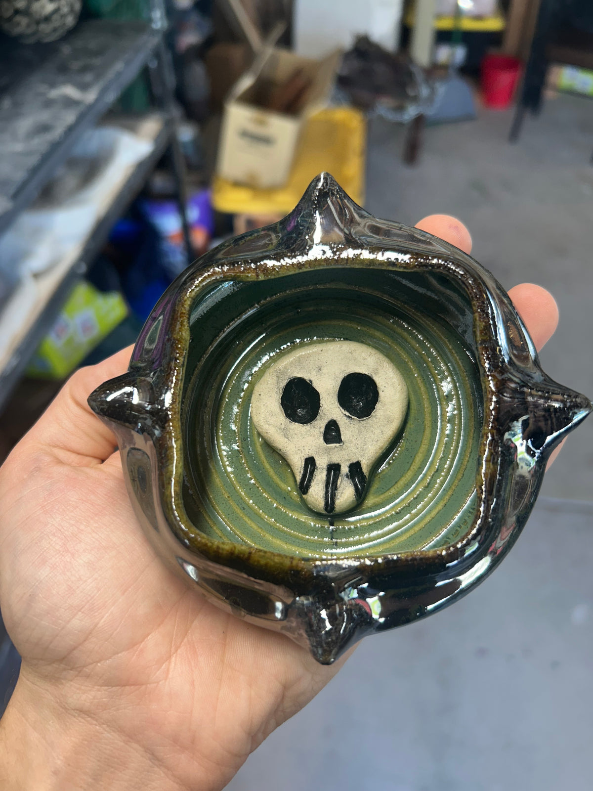 Spiky Skull Ashtray
