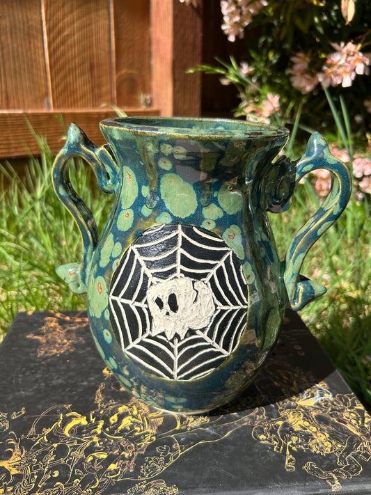 Spider Skull Vase