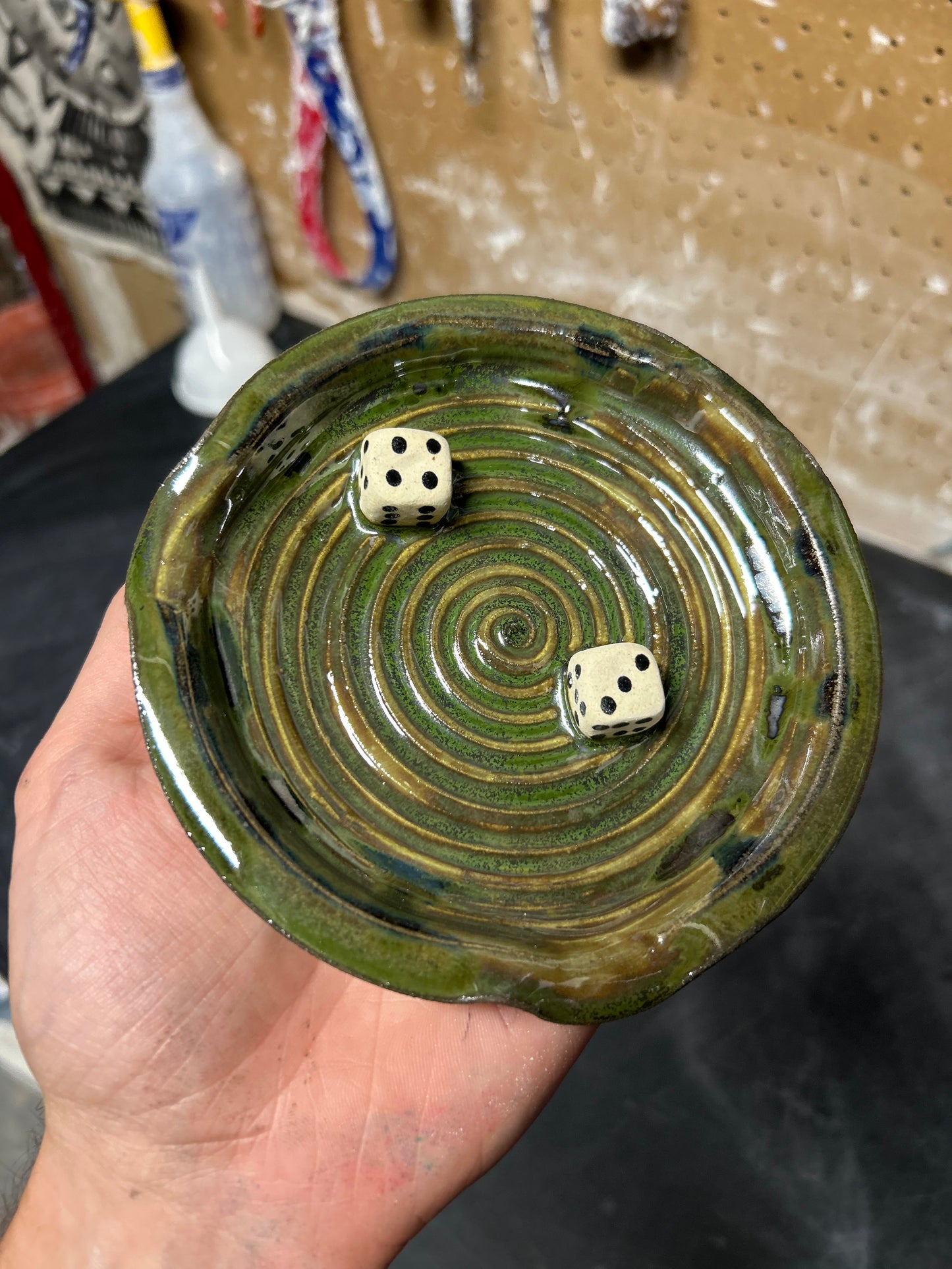 Green Dice Ashtray