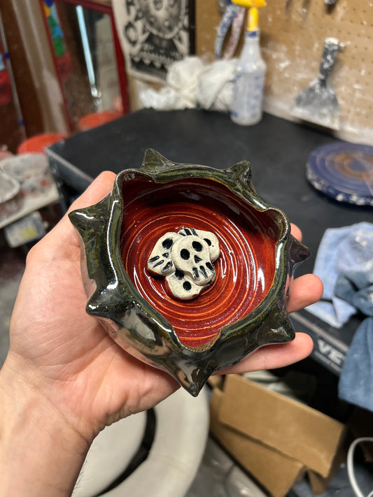 Spiky Red Skullstack Ashtray
