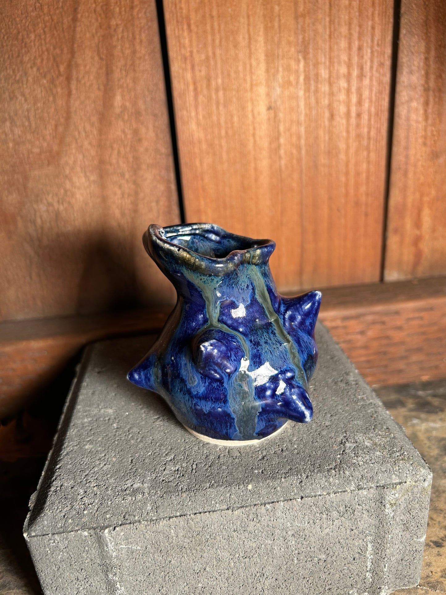 Mini Abstract Blue Vase