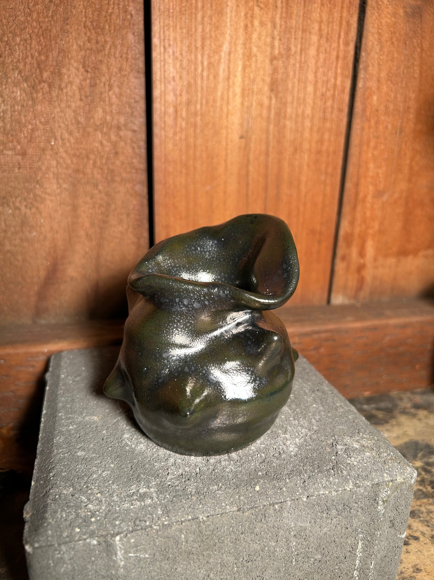 Metallic Green Mini Vase
